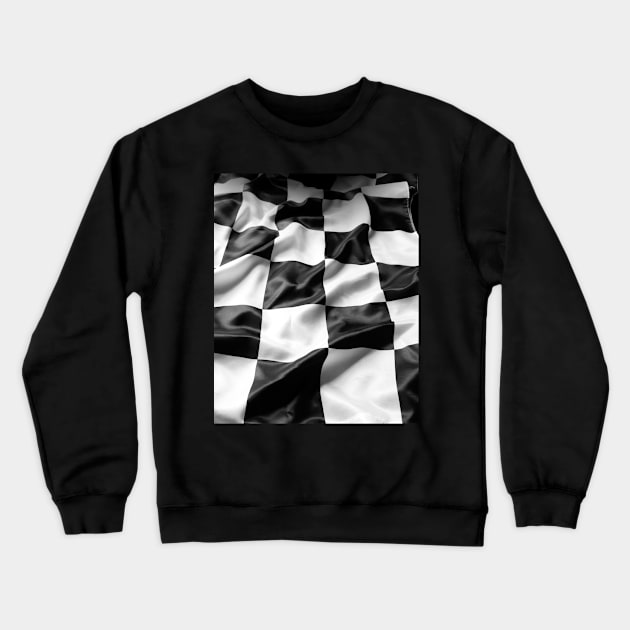 Checkered Flag in 3D First to the Chequered Flag Crewneck Sweatshirt by Abstractdiva